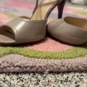 Nine West Taupe Open-Toe High Heels